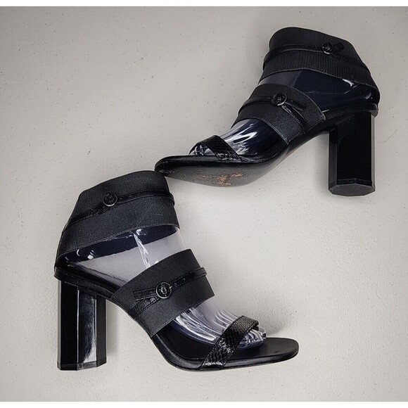 Donald J Pliner Women's Black Strappy Ankle Strap Heels Pumps Sandals - Size 8 M - Picture 7 of 10